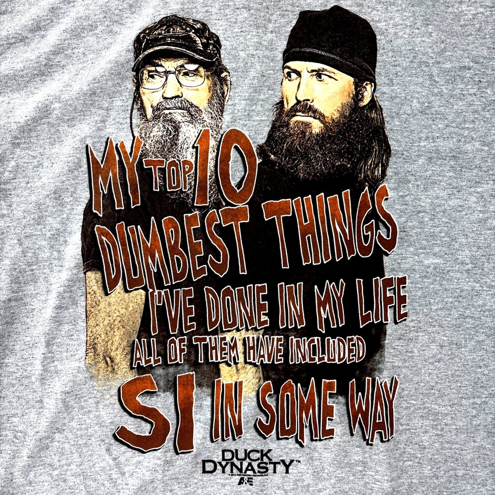 Duck Dynasty Uncle Si Dumb Things T Shirt MENS SMALL Gray AE TV Promo NWOT